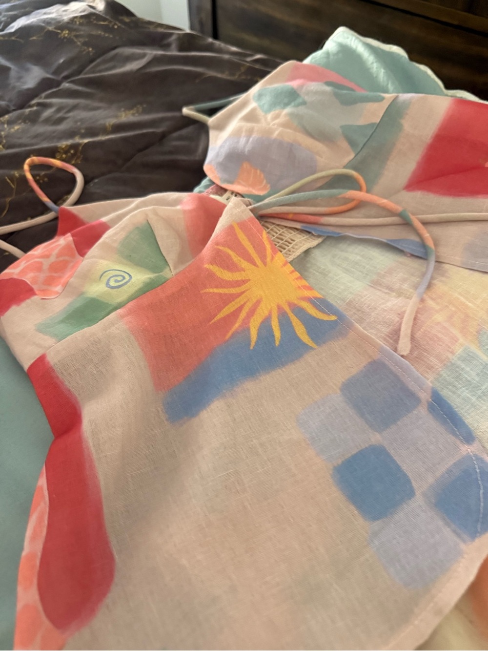 Indikah mediumColorful Sun & Geometric Print shirt and top